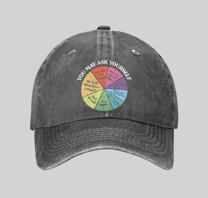 You May Ask Yourself Geek Washed Vintage Baseball Cap - Image 2