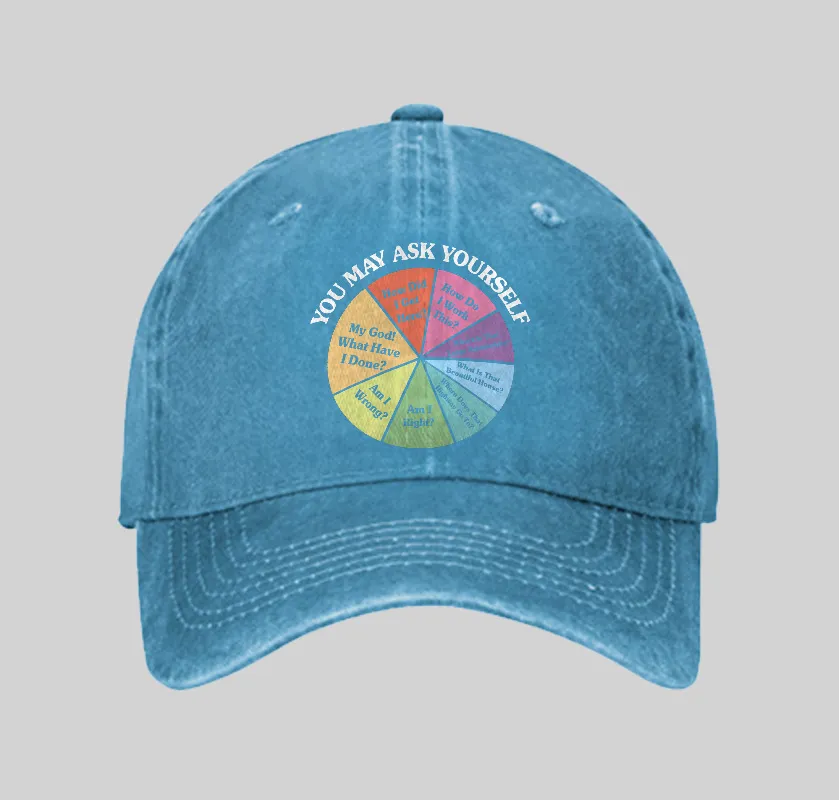 You May Ask Yourself Geek Washed Vintage Baseball Cap - Image 4