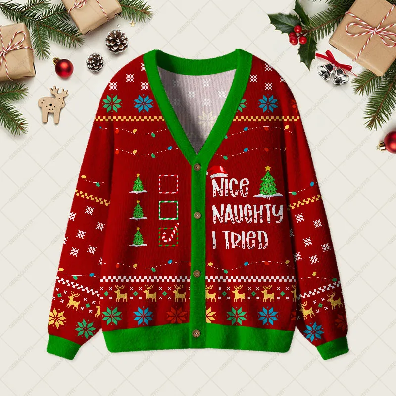 I Tired Funny Geek Ugly Cardigan Sweaters