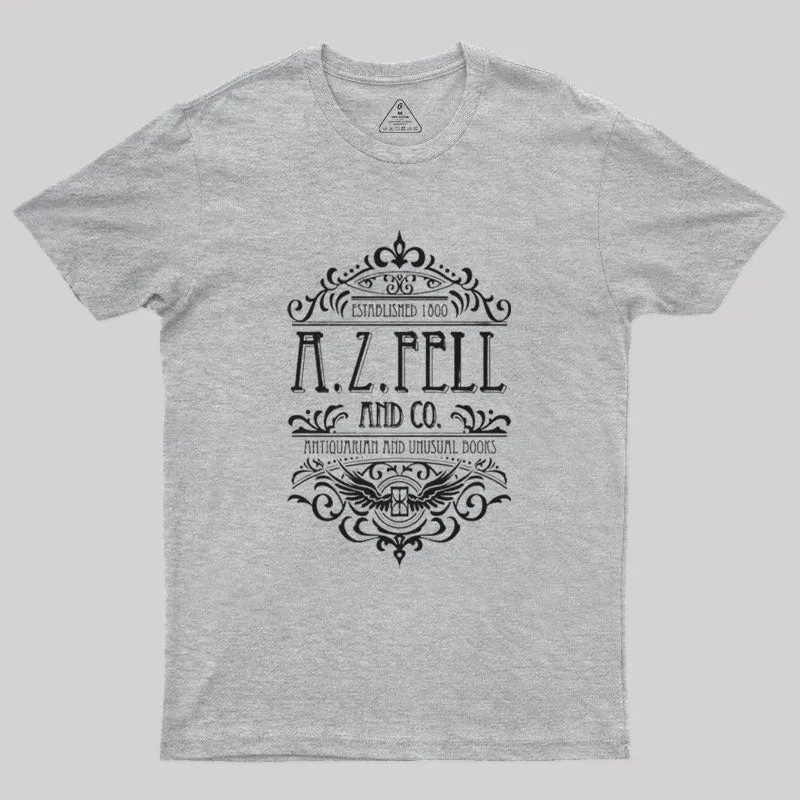 Good Omens: A.Z. Fell Book Shop Geek T-Shirt - Image 4