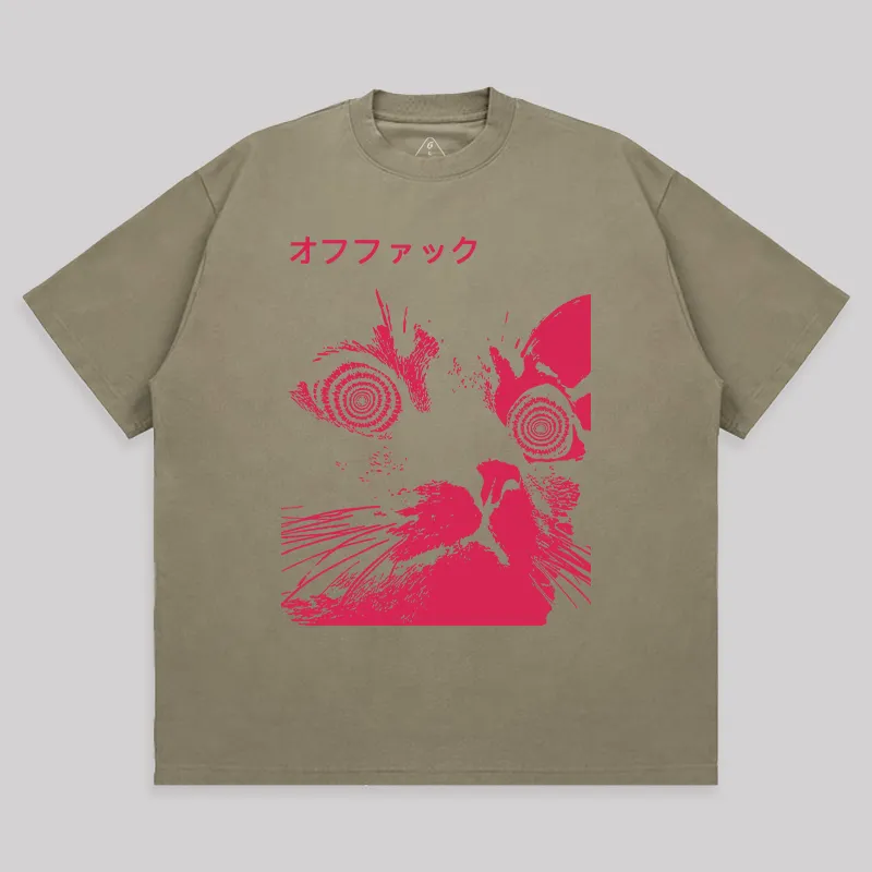 Vaporwave Cool Cat Unisex Oversized T-shirt - Image 5