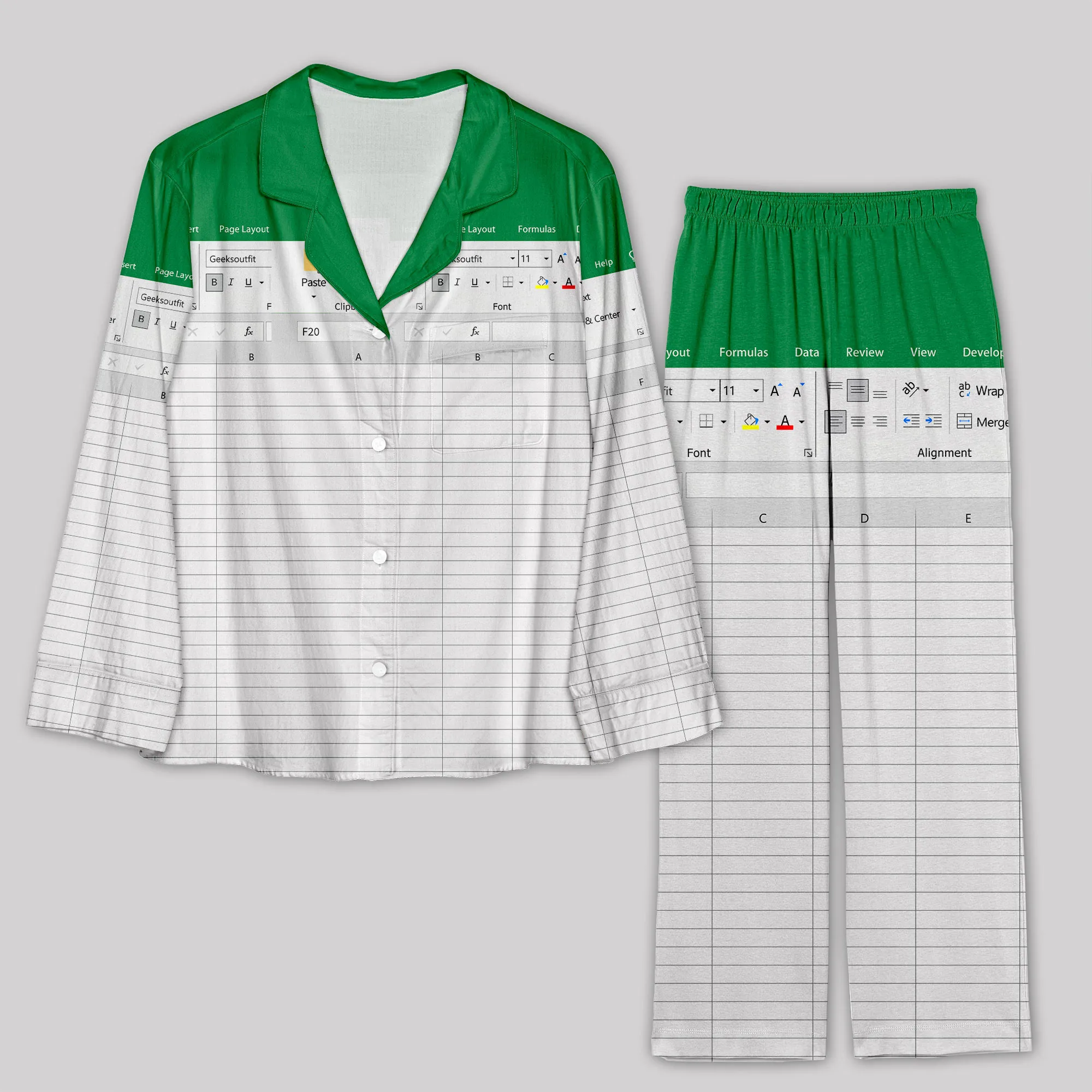 Excel Funny Work Pajama Sets