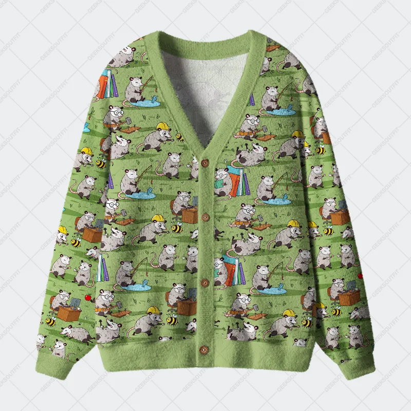 Busy Possums Geek Ugly Cardigan Sweaters