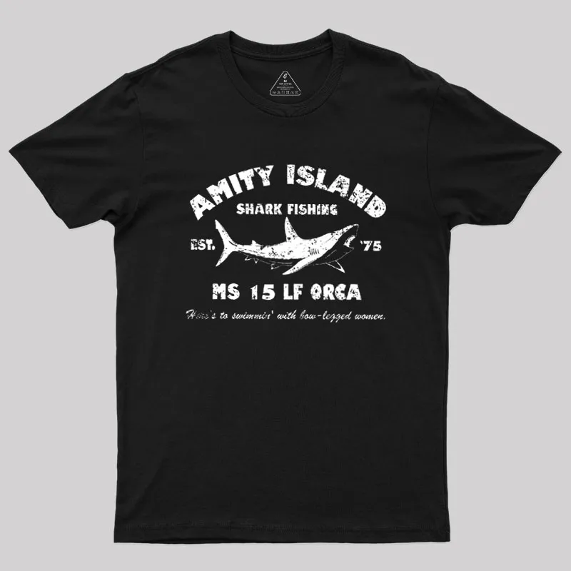 Amity Island Shark Fishing Est 1975 Geek T-Shirt