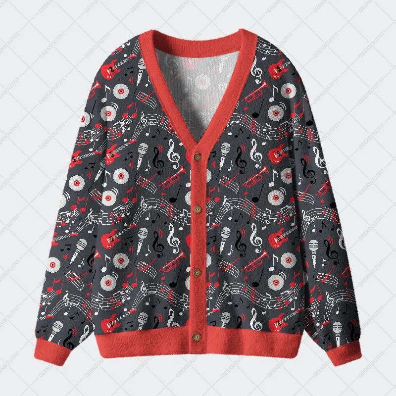 Melody Symphony Geek Ugly Cardigan Sweaters
