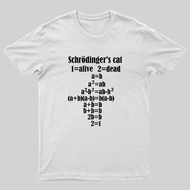 Physics Schr?dinger's cat death Alive Geek T-Shirt - Image 11