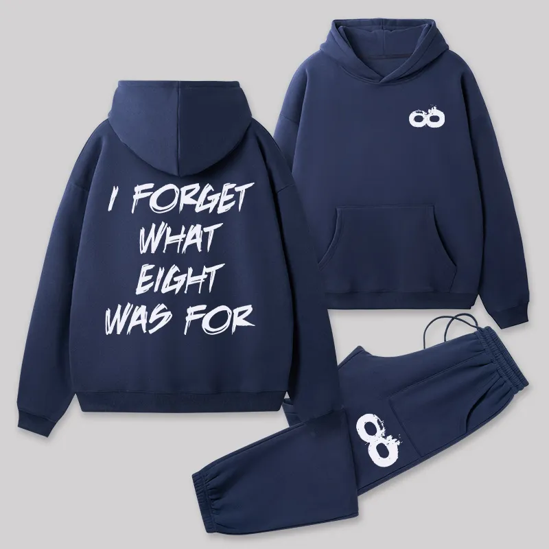 I FORGET WHAT EIGHT WAS FOR Front and Back Printed Geek Fleece Hoodie Set - Image 2