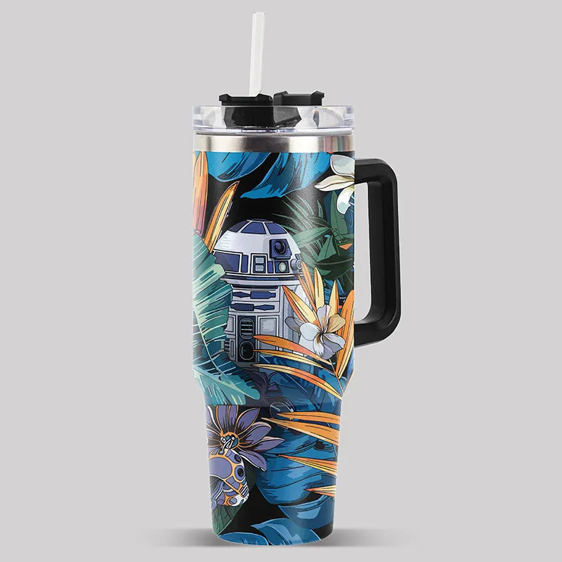 Robot Hawaiian Leaves 40oz Tumbler