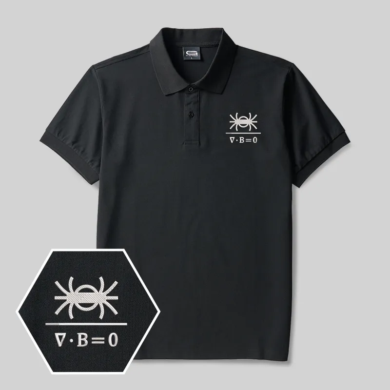 Magnetic Spider Geek Embroidered Polo Shirts
