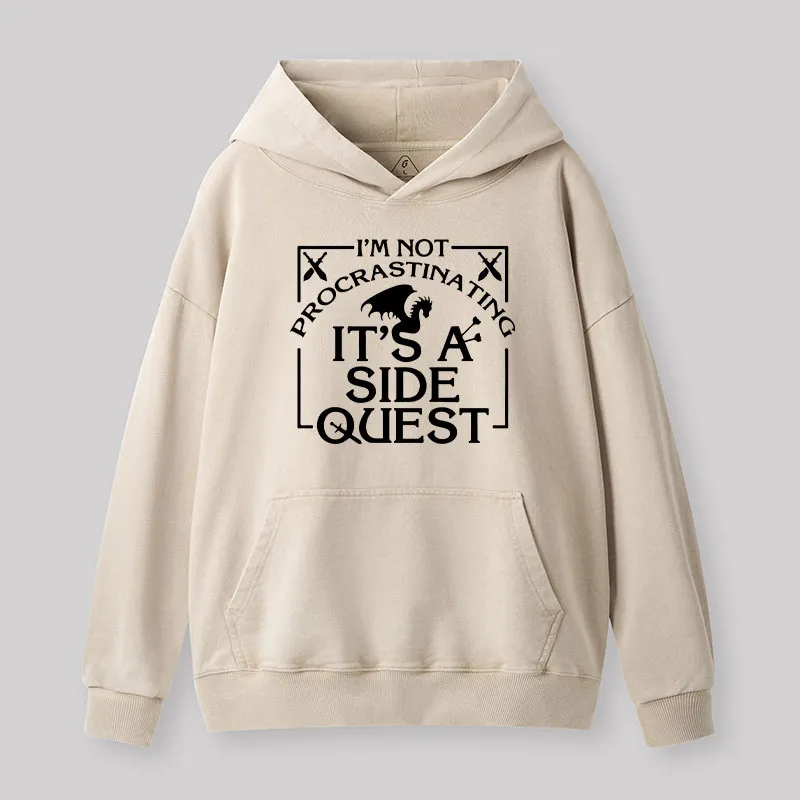 Alternative view of I'm Not Procrastinating, It's A Side Quest Washed Hoodie