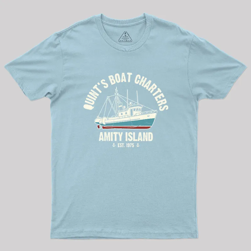 Quint's Boat Charters Geek T-Shirt - Image 10