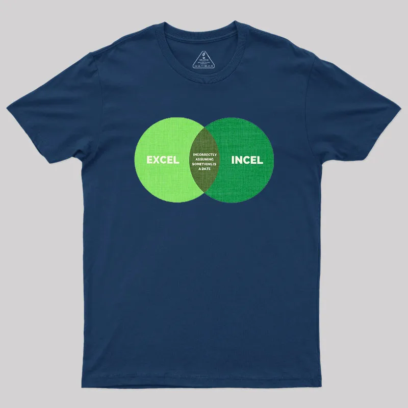 Excel Incel Venn Diagram Geek T-Shirt - Image 3