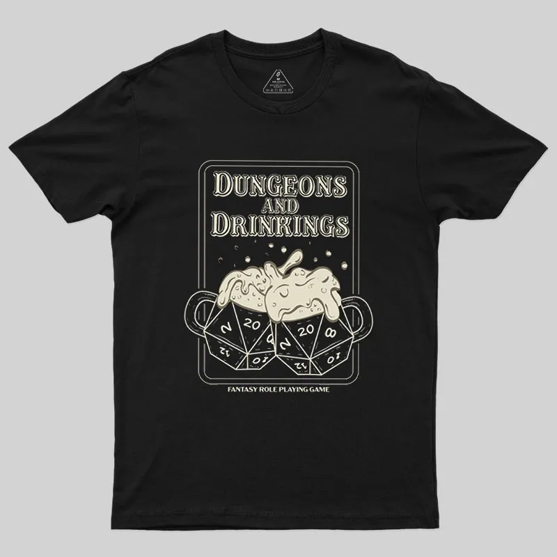 Dungeons and Drinkings Geek T-Shirt - Image 2