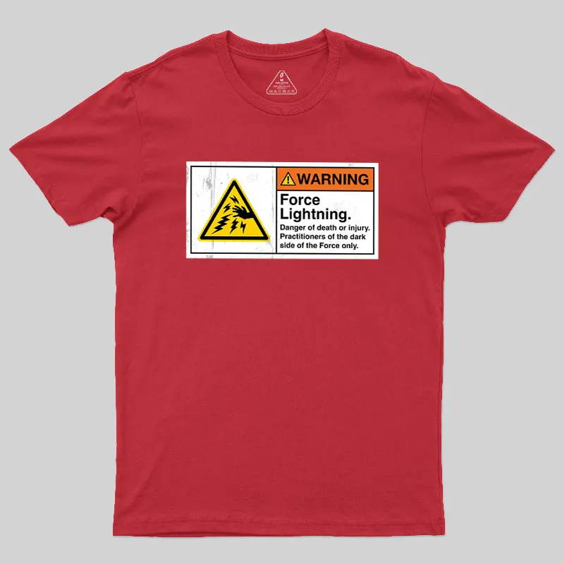 Warning Force Lightning Geek T-Shirt - Image 7