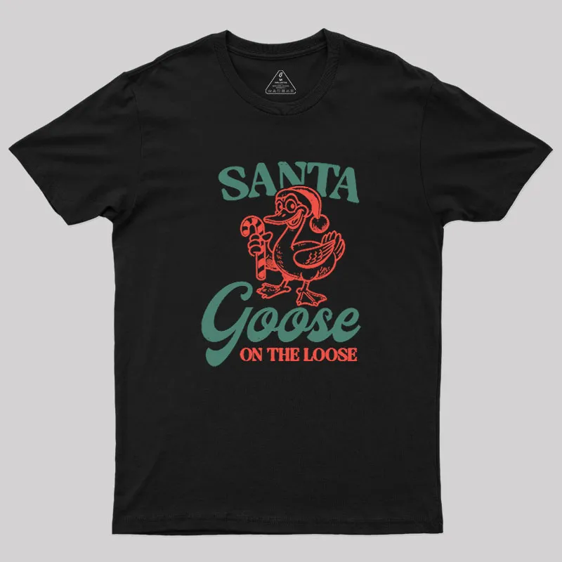 Santa Goose On The Loose Geek T-Shirt - Image 3