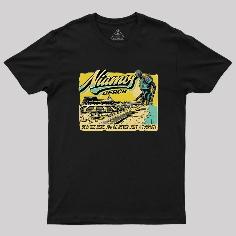 Alternative view of Niamos Beach Geek T-Shirt