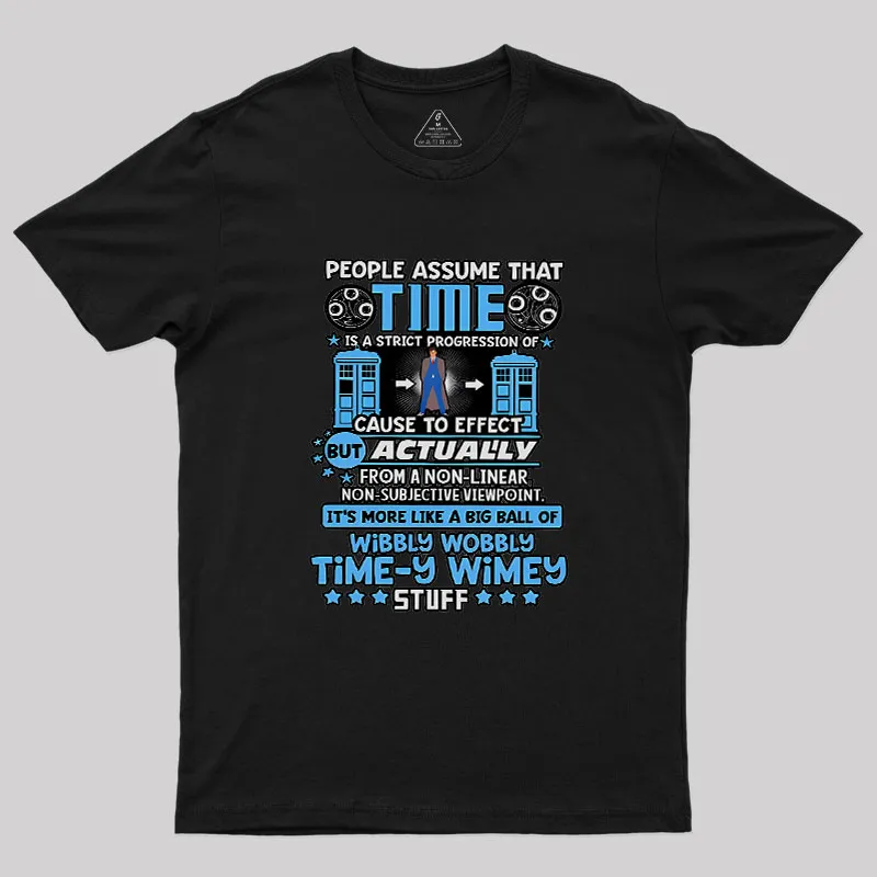 Alternative view of Wibbly Wobbly Timey Wimey Stuff Geek T-Shirt