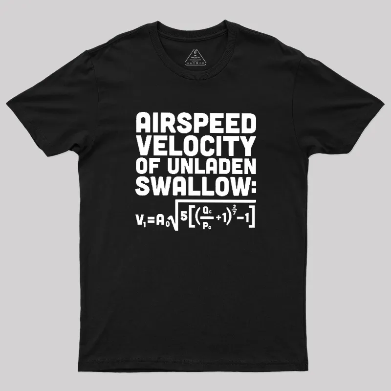 Alternative view of Airspeed Velocity of an Unladen Swallow Geek T-Shirt