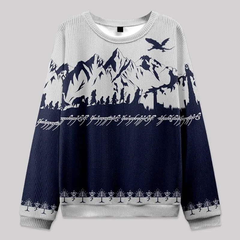 Mountains Navy Fuzzy Fleece Sweatshirt