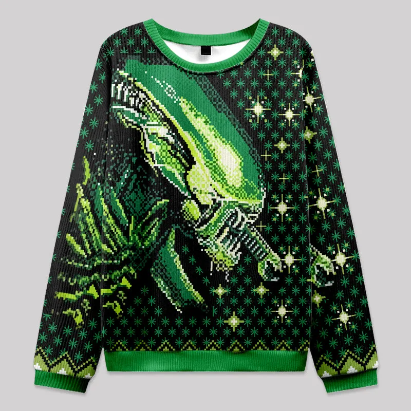 Alien Green Fuzzy Fleece Sweatshirt