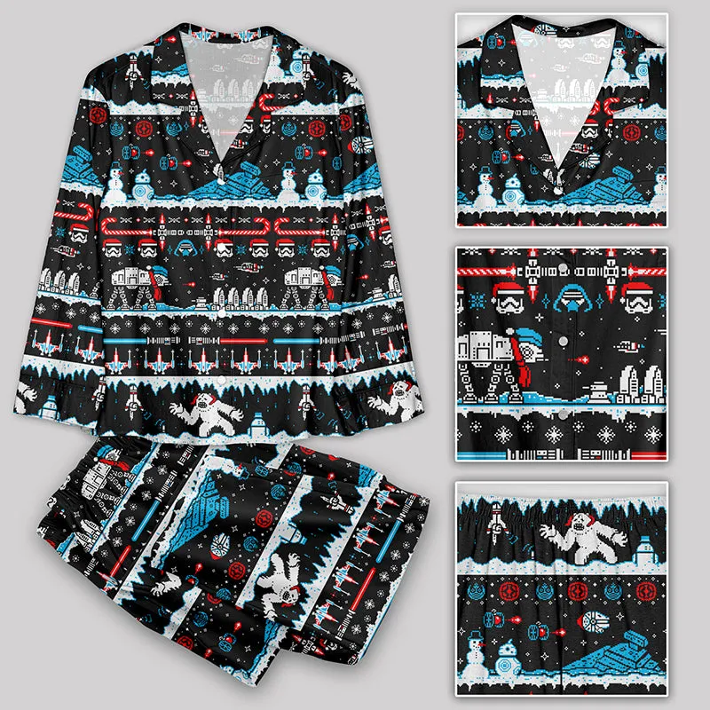 Pixel Art Robot Christmas Pajama Sets - Image 2