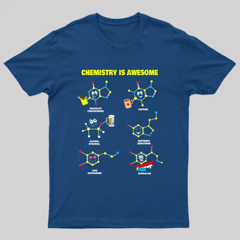 Chemistry is Awesome Geek T-Shirt - Image 2