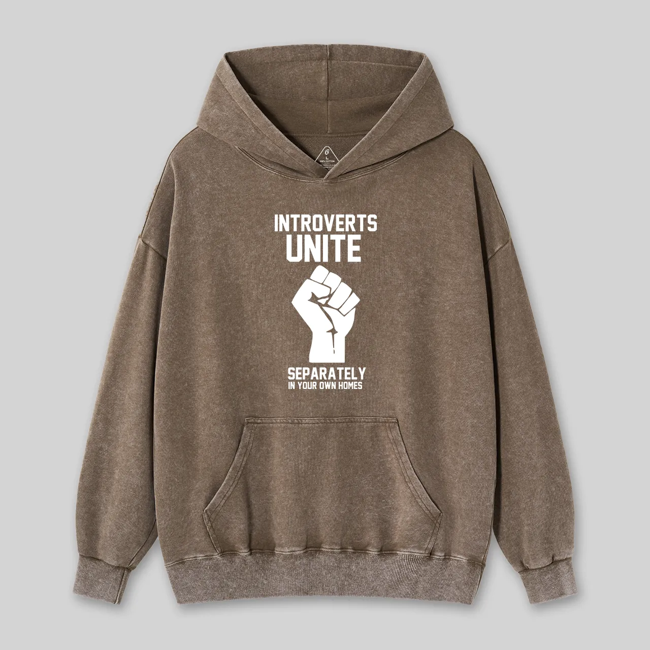 Alternative view of Introverts Unite Geek Washed Hoodie