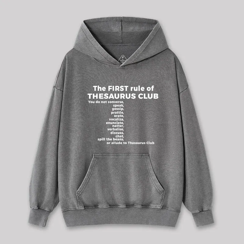 Alternative view of The First Rule of Thesaurus Club Geek Washed Hoodie