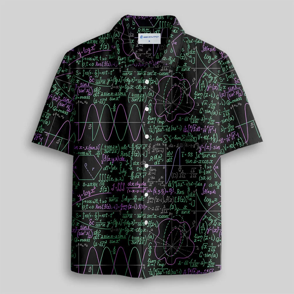 Math Function Curve Button Up Pocket Shirt - Image 2
