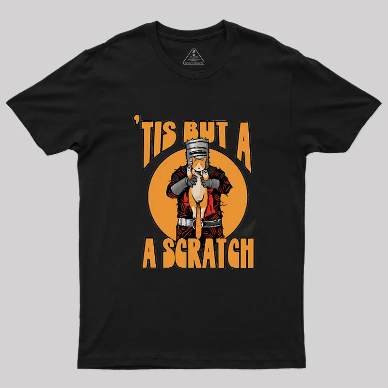 Tis But A Scratch The Black Knight Vs Cat Knight & Kitt Geek T-Shirt - Image 2