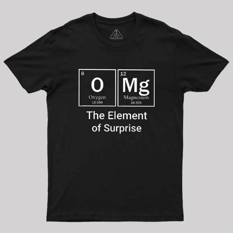 Alternative view of OMG The Element Of Surprise Geek T-Shirt