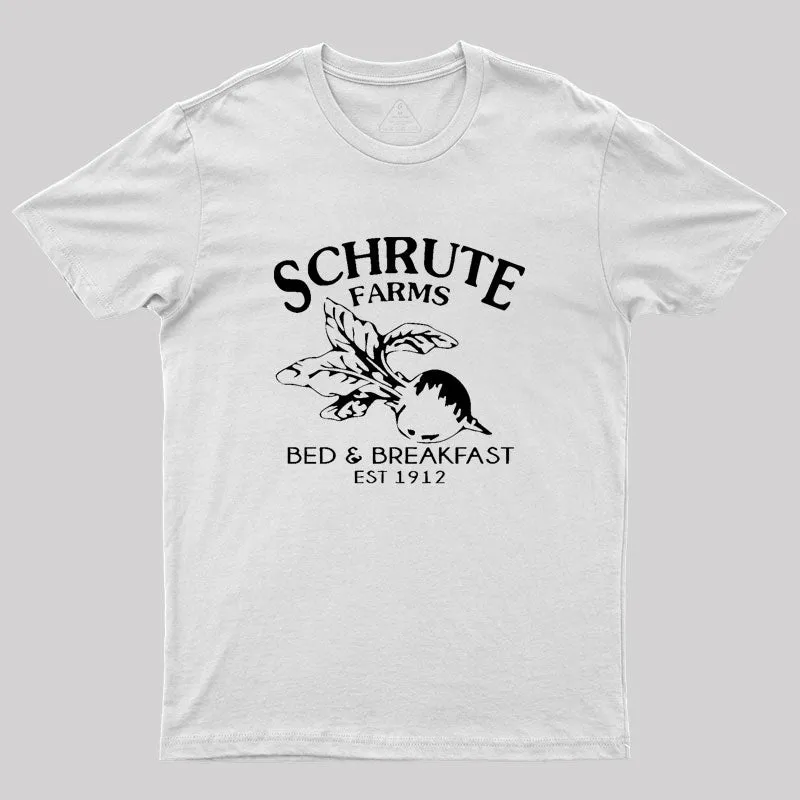 Schrute Farms Bed and Breakfast Geek T-Shirt - Image 11