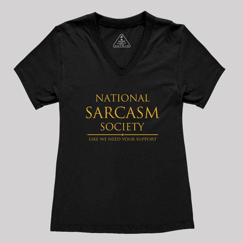 National Sarcasm Society Women's V-Neck T-shirt