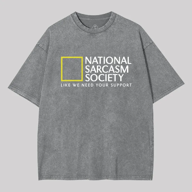 National Sarcasm Society Washed T-shirt - Image 8