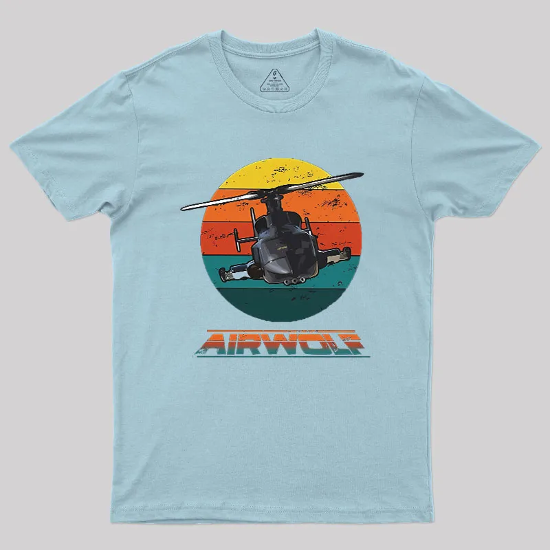 Airwolf Sunset 1980s Retro Geek T-Shirt - Image 10
