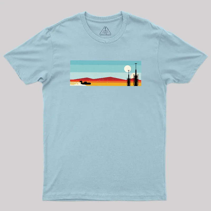 Desert Sunset Rocket Silhouette Geek T-Shirt - Image 10