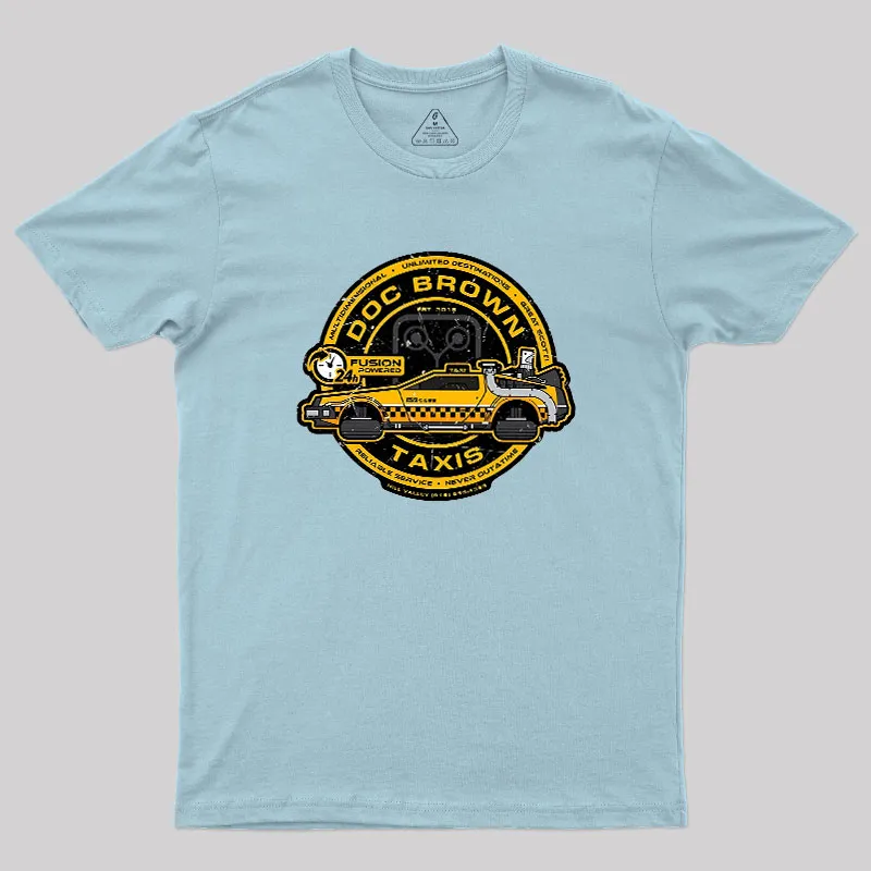 Doc Brown Taxis Geek T-Shirt - Image 10