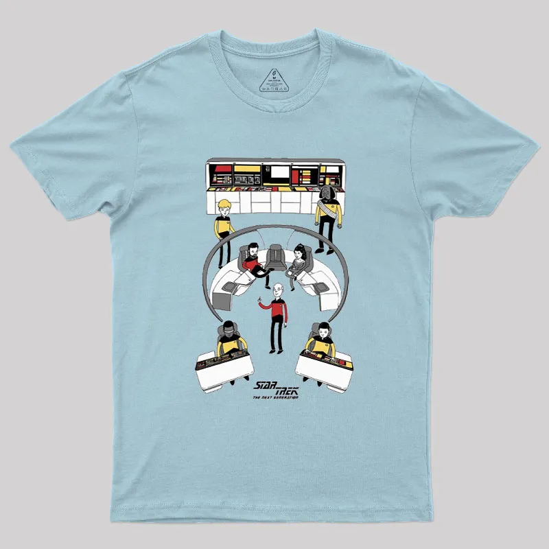 The Next Generation Cartoon Bridge Crew Geek T-Shirt - Image 9