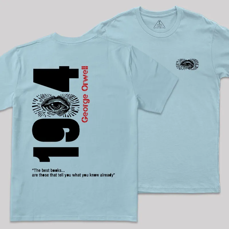 1984 Waching You Front and Back Printed Geek T-Shirt - Image 9