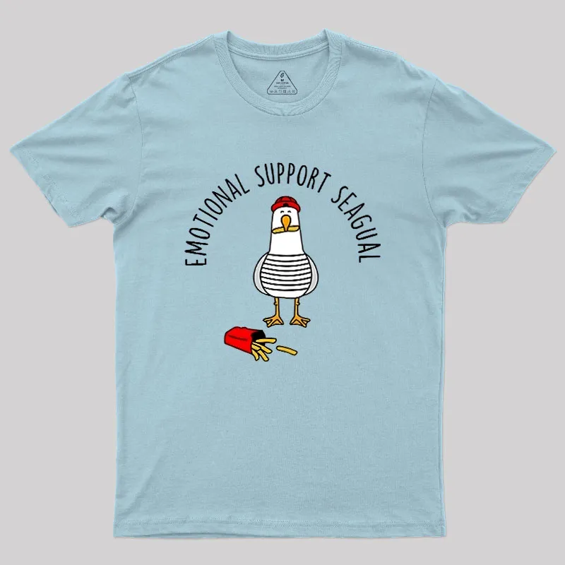 EMOTIONAL SUPPORT SEAGULL Geek T-Shirt - Image 9