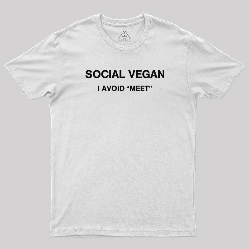 Social Vegan I Avoid Meet T-Shirt - Image 11