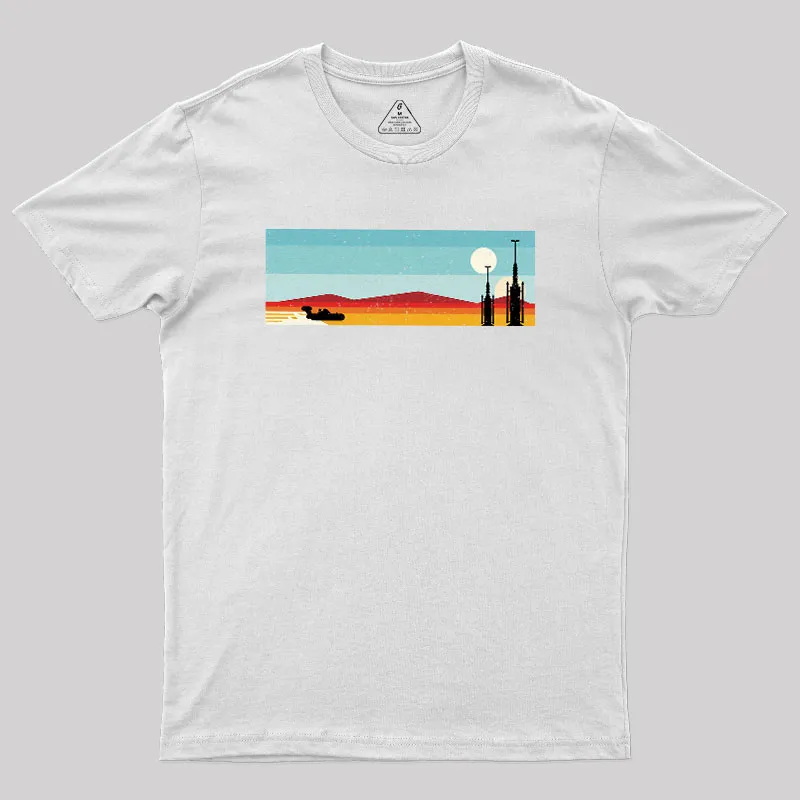 Desert Sunset Rocket Silhouette Geek T-Shirt - Image 11