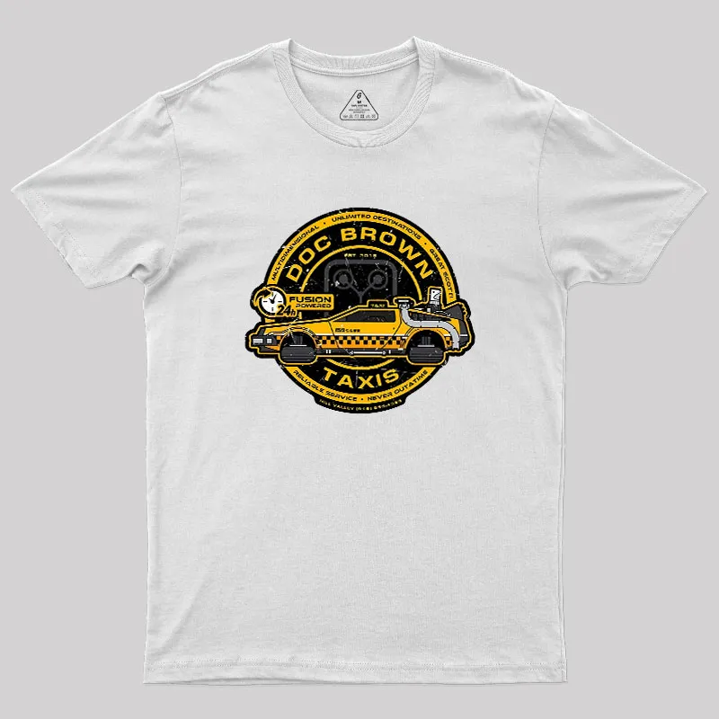Doc Brown Taxis Geek T-Shirt - Image 11