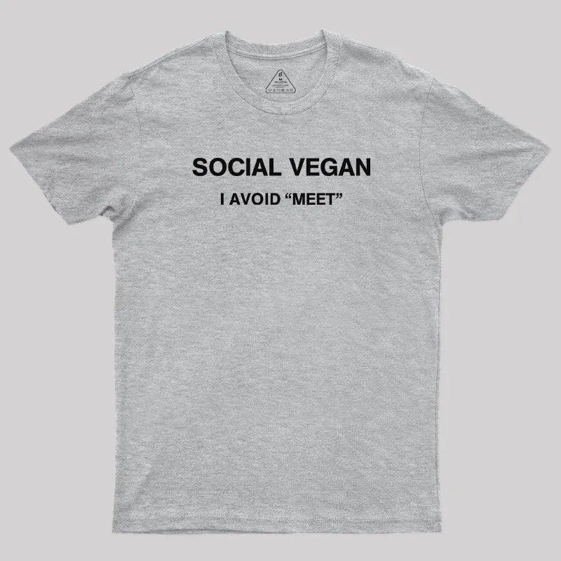 Social Vegan I Avoid Meet T-Shirt - Image 9