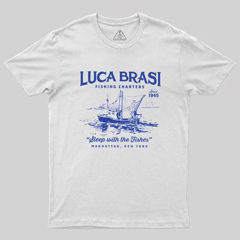 Luca Brasi Fishing Charters Geek T-Shirt - Image 3
