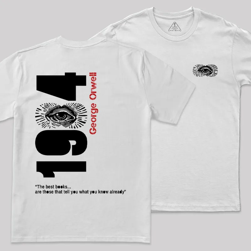 1984 Waching You Front and Back Printed Geek T-Shirt - Image 11