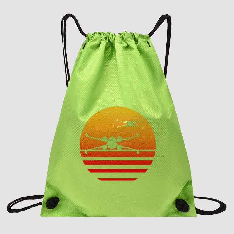 Sunset Wing Starfighter Drawstring Cinch Bag - Image 4