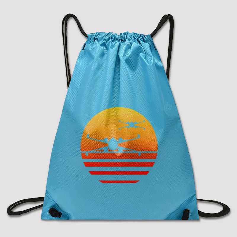 Sunset Wing Starfighter Drawstring Cinch Bag - Image 5