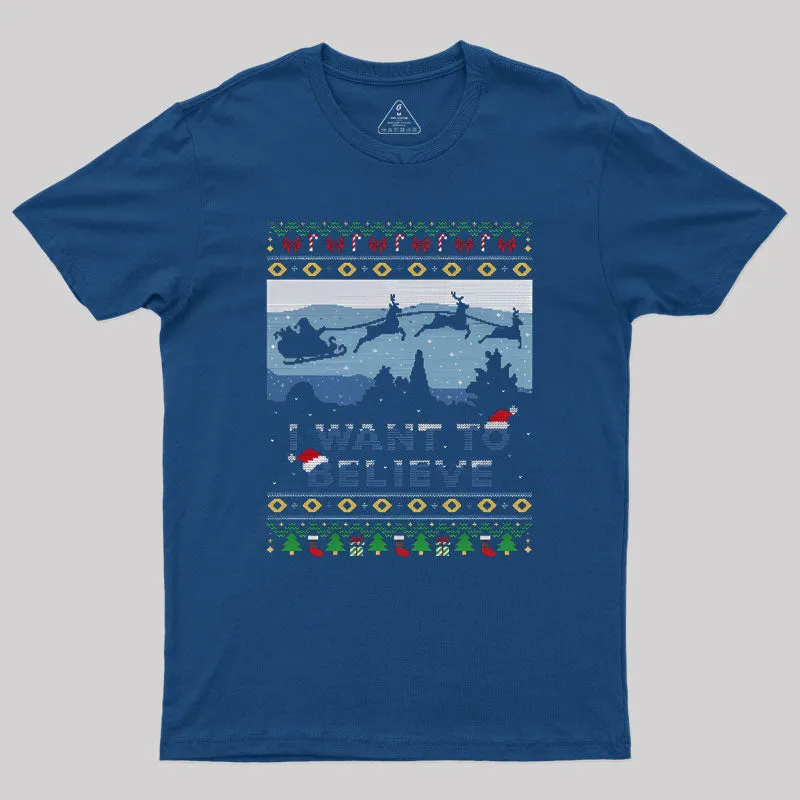 Believe in Christmas Geek T-Shirt - Image 2
