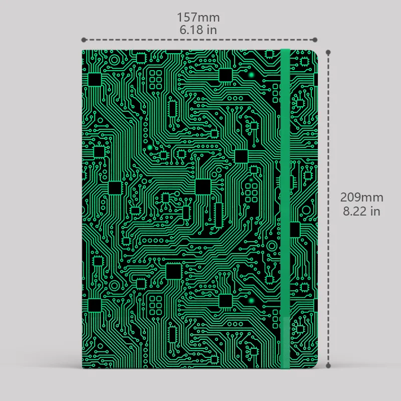 Green Circuit Board Notebook